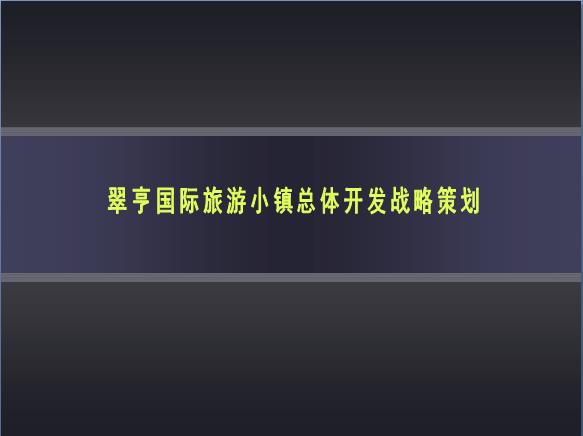 翠亨国际旅游小镇总体开发战略策划